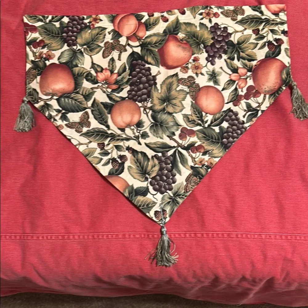 Curtain Valance Floral Fruit Grape Butterfly Patterned Valances with Tassels